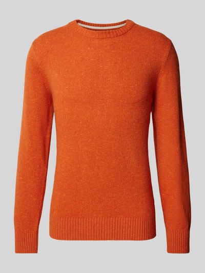 Marc O'Polo Regular Fit Strickpullover aus italienischem gesprenkeltem Tweedgarn Orange 1