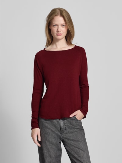 American Vintage Longsleeve mit U-Boot-Ausschnitt Modell 'SONOMA' Bordeaux 4