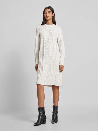 B.Young Strickkleid mit Strukturmuster Modell 'Medi' Offwhite Melange 4