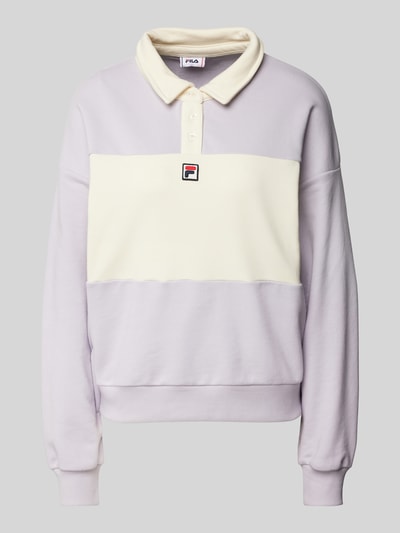 FILA Poloshirt met labelstitching, model 'LANGOGNE' Lila - 2