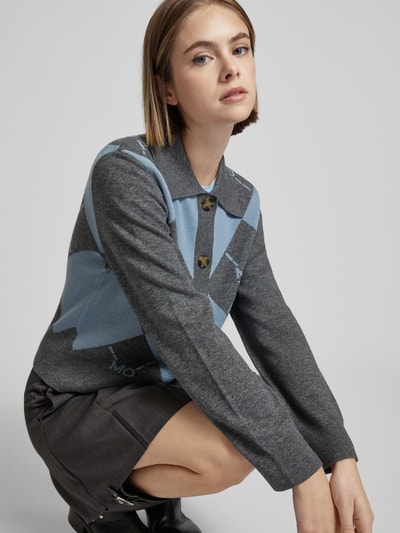 Marc O'Polo Denim Gebreide cardigan met platte kraag Lichtblauw - 3