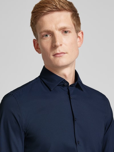 Jake*s Super slim fit zakelijk overhemd met kentkraag Marineblauw - 3