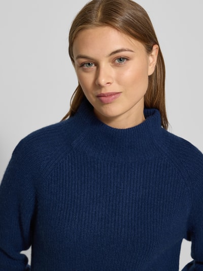 Fynch-Hatton Gebreide pullover van kasjmier met opstaande kraag Marineblauw - 3