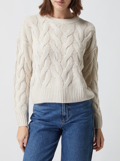 Vero Moda Pullover mit Zopfmuster Modell 'Nova' Offwhite 4