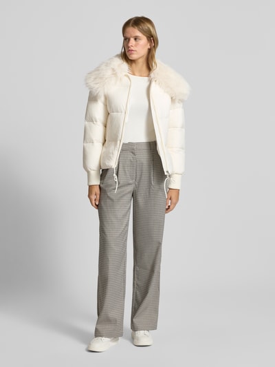 Hugo Blue Kurtka pikowana o kroju regular fit z szerokim obszyciem ze sztucznego futra model ‘FUJI-1’ Écru 1