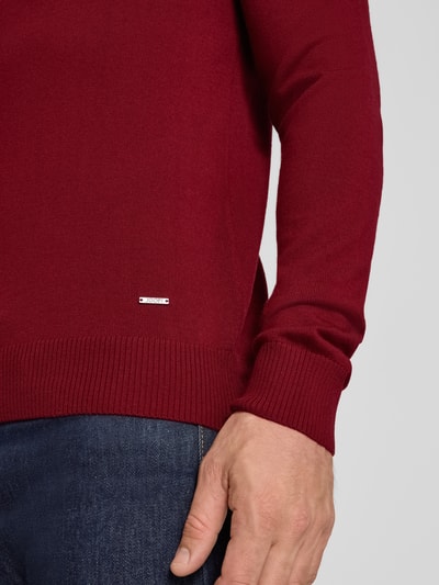 JOOP! Collection Rollkragenpullover aus Schurwolle mit Label-Detail Kirsche 3