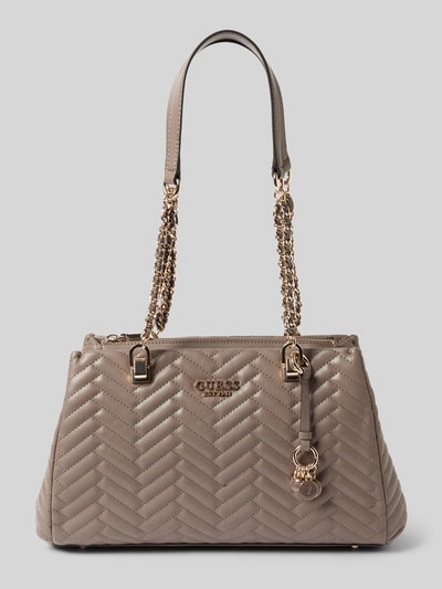 Guess Handtasche mit Label-Applikation Modell 'ANNING' Taupe 2