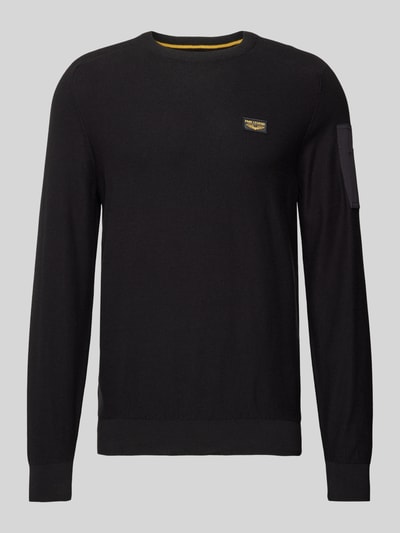 PME Legend Gebreide pullover met labeldetail Zwart - 2