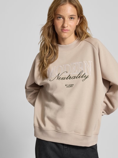 LeGer by Lena Gercke Oversized sweatshirt met ribboorden, model 'Maxime' Beige - 3
