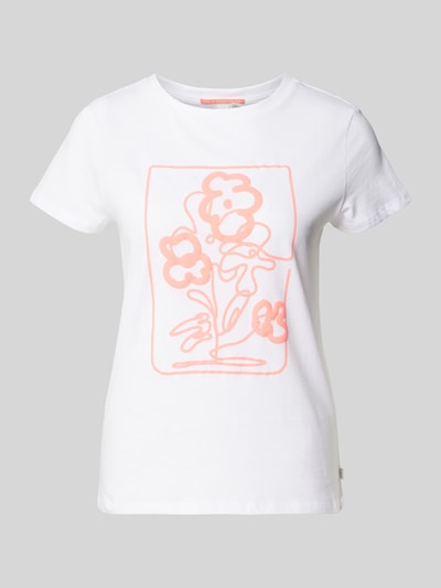 QS T-shirt met motiefprint, model 'Paint' Wit - 2