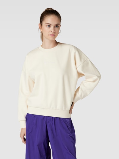 KARL KANI Sweatshirt mit Label-Stitching Modell 'Woven' Offwhite 4