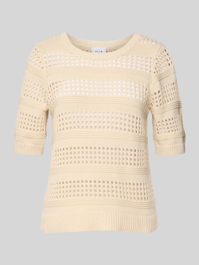 Vila Strickpullover mit 1/2-Arm Modell 'ELINJA' Offwhite 2