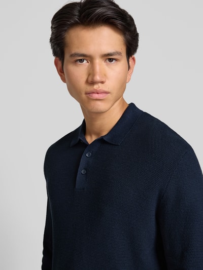 Jack & Jones Gebreide pullover met kentkraag Marineblauw - 3