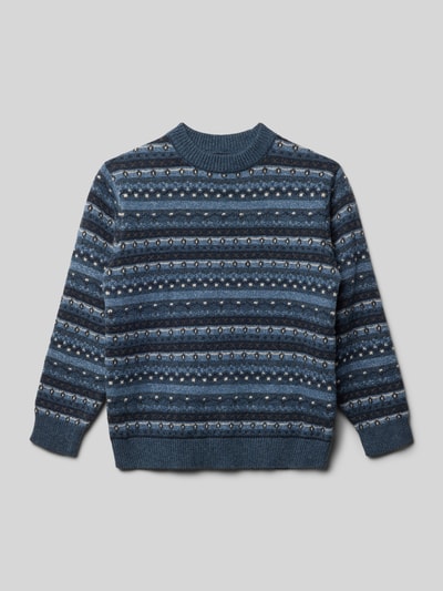 Mayoral Sweter z dzianiny z prążkowanymi wykończeniami Niebieski 1