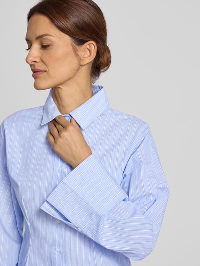 Neo Noir Bluzka koszulowa o kroju regular fit z wzorem w paski Jasnoniebieski 3