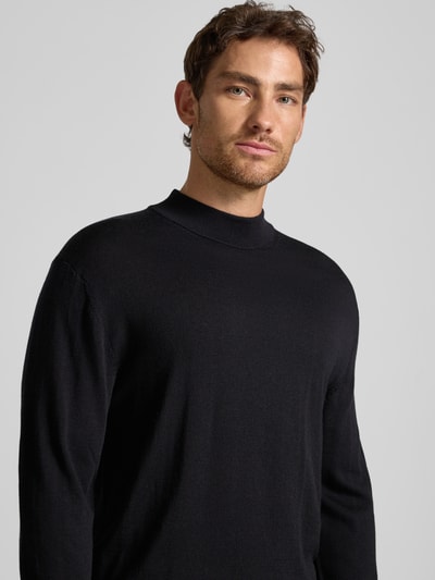 Manuel Ritz Gebreide pullover van merinowol Zwart - 3