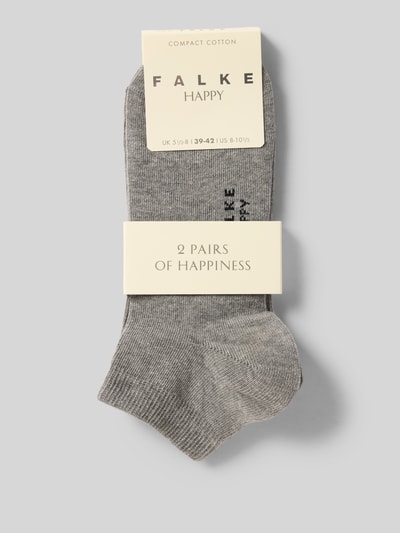 Produktfoto, Socken mit geripptem Abschluss im 2er-Pack von Falke im grauen Baumwoll-Mix mit Stretch-Anteil und körpernahem Schnitt.