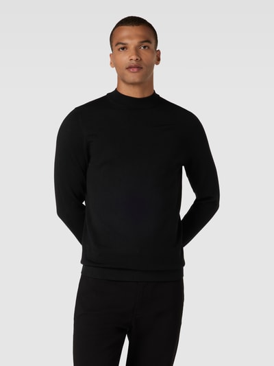 DRYKORN Rollkragenpullover aus Schurwolle mit gerippten Abschlüssen Black 4