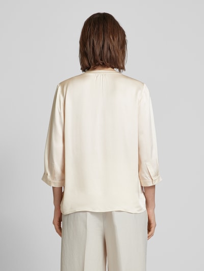 Milano Italy Blouse van viscose met tuniekkraag Offwhite - 5