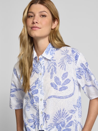 Christian Berg Woman Hemdbluse mit Knopfleiste Blau 3
