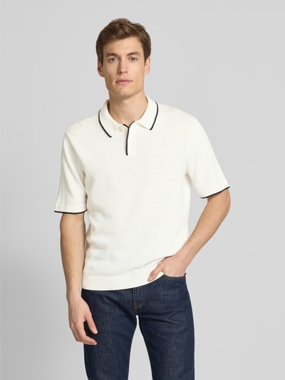 SELECTED HOMME Poloshirt met 1/2 mouwen, model 'MATTIS' Offwhite - 4