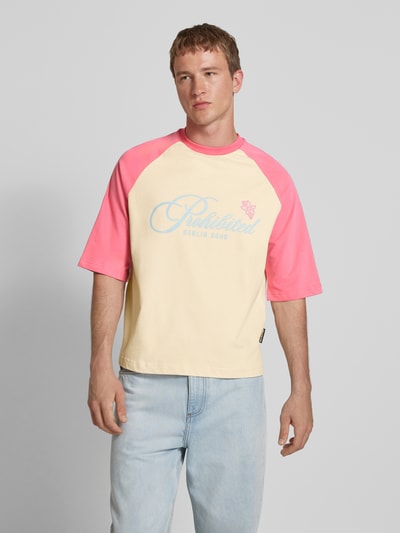 PROHIBITED Oversized T-Shirt mit Label-Print Rot 4
