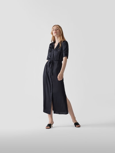 Theory Midikleid mit Knopfleiste Marineblau 1