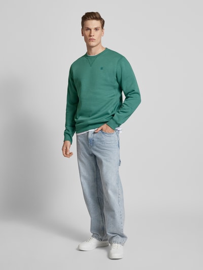 G-Star Raw Sweatshirt met labelstitching Petrol - 1