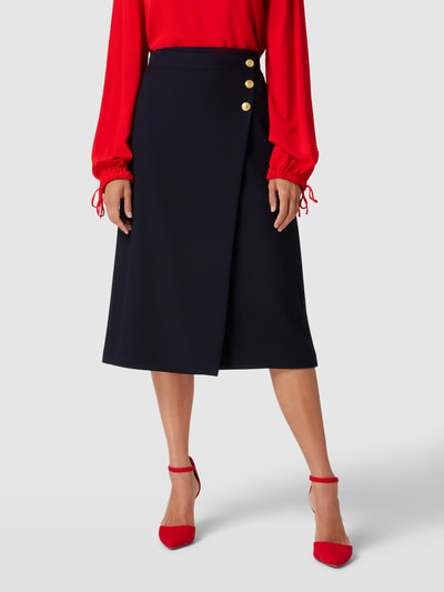 Tommy Hilfiger Midirok met knoopsluiting Donkerblauw - 4