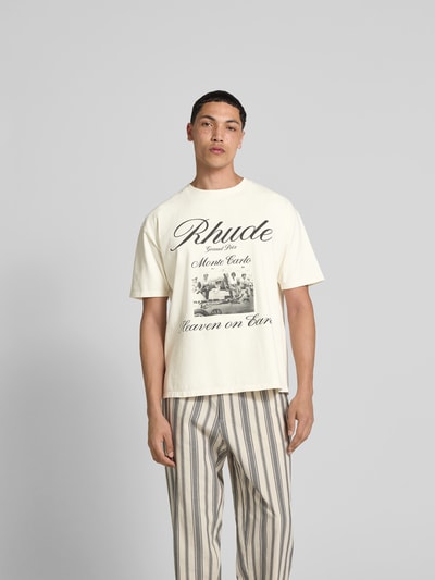 RHUDE T-Shirt mit Label-Print Weiss 4