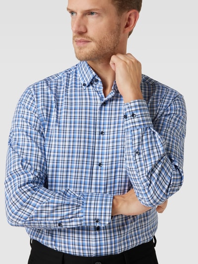 Eterna Koszula biznesowa o kroju regular fit z kołnierzykiem typu button down Błękitny 3