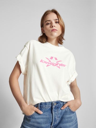 Low Lights Studios Oversized T-Shirt mit Label-Print Modell 'SUPERSTAR' Ecru 3