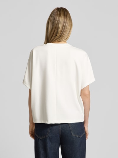 Milano Italy Relaxed Fit T-Shirt mit Pailletten Weiss 5
