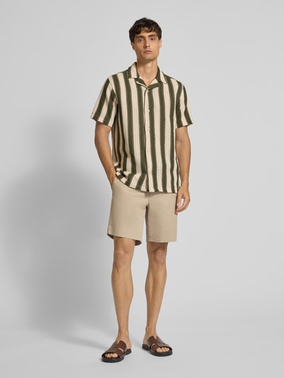 Lindbergh Freizeithemd mit Knopfleiste Khaki 1