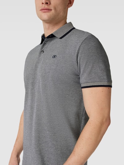 Tom Tailor Poloshirt mit Label-Stitching Dunkelblau 3