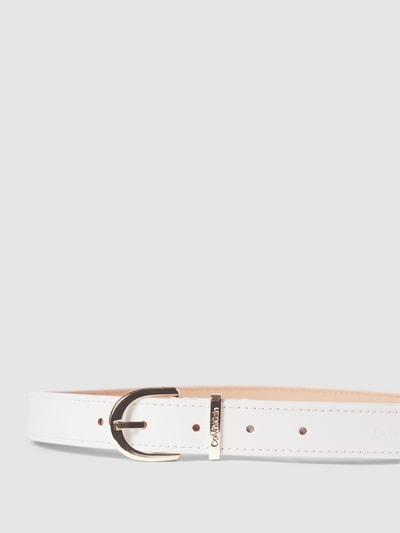 CK Calvin Klein Ledergürtel mit Label-Detail Modell 'MUST' Weiß 2
