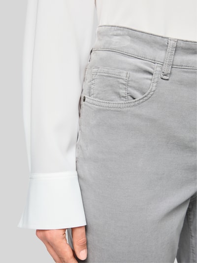 Marc Cain straight fit broek met corduroystructuur Lichtgrijs - 3
