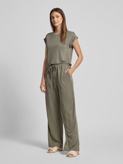 MSCH Copenhagen Straight leg stoffen broek met koord, model 'Adelona' Rietgroen - 1