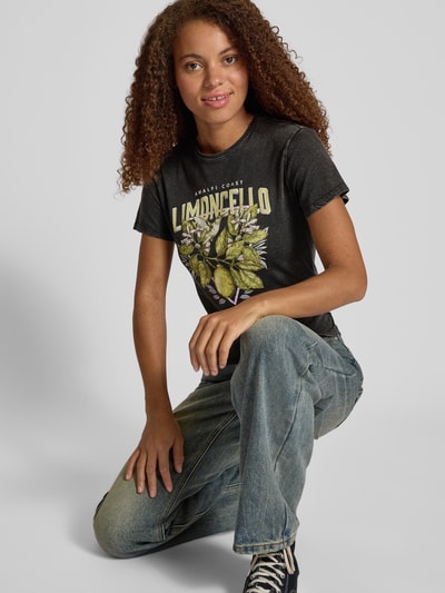 Only T-shirt o kroju regular fit z czystej bawełny model ‘LUCY LIFE’ Czarny 3