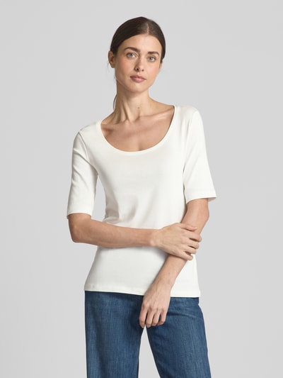 Tom Tailor Regular Fit T-Shirt aus Baumwoll-Mix Offwhite 4