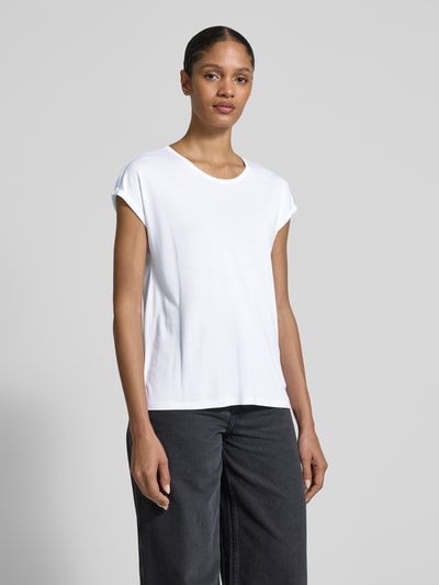 Tom Tailor Denim Loose Fit T-Shirt aus fließendem Viskose-Mix Weiss 4