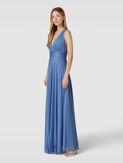 Jake*s Cocktail Abendkleid mit Taillenpasse Jeansblau Melange 1