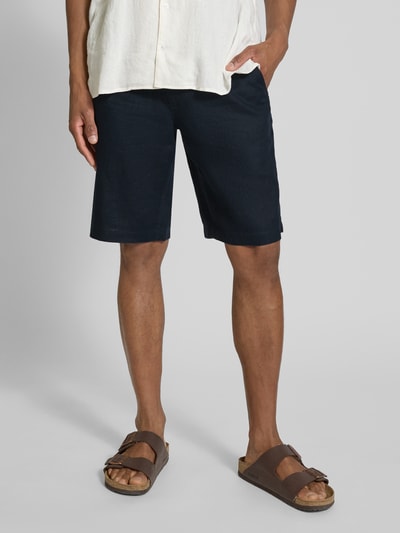 Marc O'Polo Regular Fit Shorts aus reinem Leinen Modell 'RESO JOGGER' Marine 4