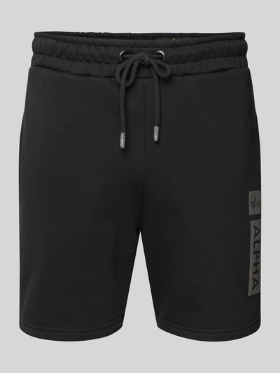 Alpha Industries Sweatshorts mit elastischem Bund und Tunnelzug Black 1