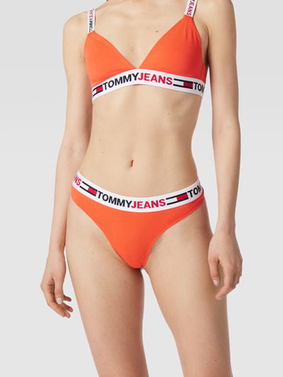 Tommy Jeans Stringi z nadrukiem z logo Koralowy 1