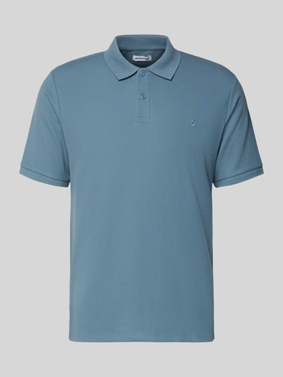 JACK & JONES Regular Fit Poloshirt mit Strukturmuster Modell 'AUSTIN' Jeansblau 2