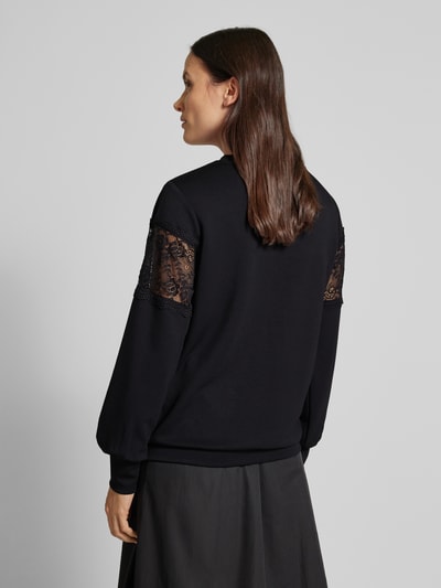 Soyaconcept Sweatshirt mit Spitzenbesatz Modell 'BANU' Black 5