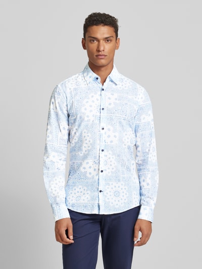 JOOP! Jeans Koszula casualowa o kroju slim fit ze wzorem na całej powierzchni model ‘Hanson’ Niebieski 4
