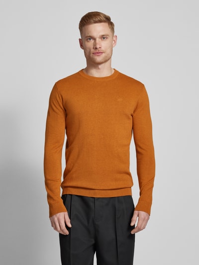 Tom Tailor Pullover mit Rundhalsausschnitt aus reiner Baumwolle Dunkelgelb 4