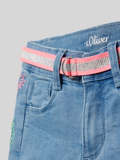 s.Oliver RED LABEL Regular Fit Jeansshorts mit Gürtel Blau 2